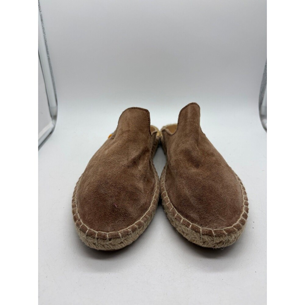 Ubuntu Life Womens Size 8 Brown Suede Leather Beaded Espadrille Mule Slides Shoe